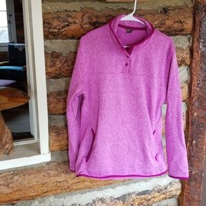 Half Button Eddie Bauer Magenta Fleece